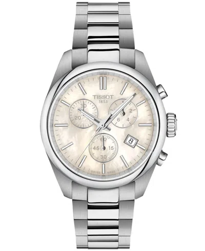 Tissot Men's Gray Stainless Steel Strap Watch 36mm In White