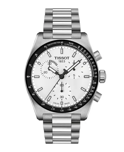 Tissot Men's Mineral White Dial Stainless Steel Watch, 40mm In Metallic
