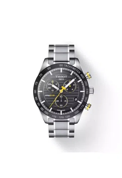 Pre-owned Tissot Men's Prs 516 Chrono Black Dial Stainless Steel Watch T100.417.11.051.00