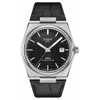 Tissot Prx Powermatic 80 Black Dial Leather Strap Men's Watch In Black