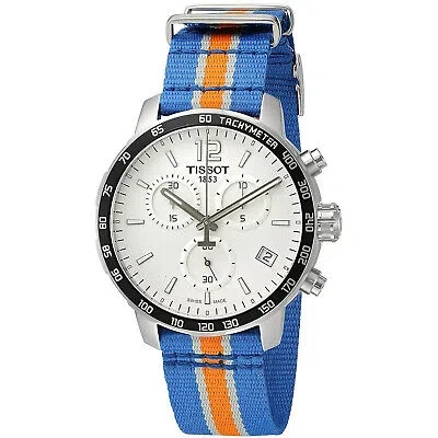 Pre-owned Tissot Men's Quickster York Knicks Nba Special Edition Silver Dial Watch -