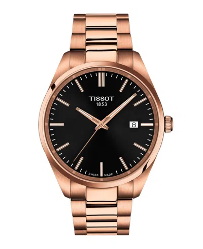 Tissot Men's Rose Gold Stainless Steel Bracelet Watch, 40mm In Brown