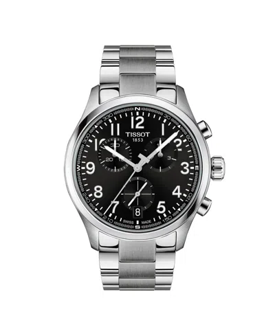 Tissot Men's Round Silver Stainless Steel Watch 42mm In Multi