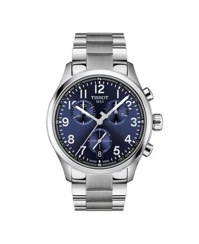 Tissot Men's Round Silver Stainless Steel Watch 42mm In Multi
