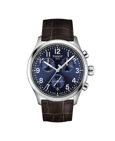 Tissot Men's Round Silver Stainless Steel Watch 42mm In Multi