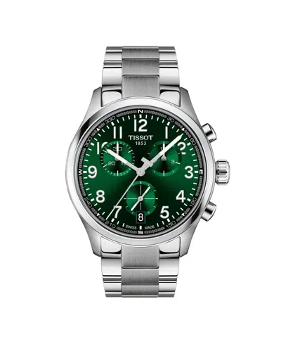 Tissot Men's Round Silver Stainless Steel Watch 42mm In Metallic