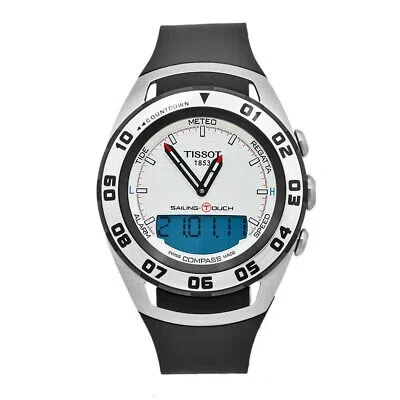 Pre-owned Tissot Men's Sailing Touch Silver Dial Watch - T0564202703100