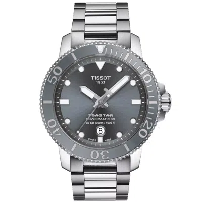 Tissot Men's Seastar 1000 Powermatic 80 Grey Dial Watch In Metallic
