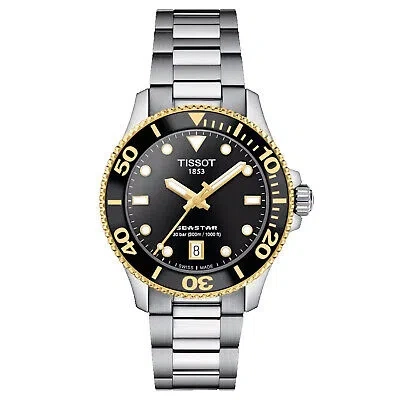Pre-owned Tissot Men's Seastar Black Dial Watch - T1202102105100