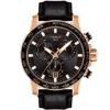 Tissot Men's Swiss Chronograph Supersport T-sport Black Leather Strap Watch 46mm In Black