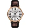Tissot Men's Swiss Automatic Carson Premium Powermatic 80 Brown Leather Strap Watch 40mm In Silver