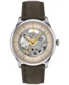 Tissot Men's Swiss Automatic Chemin Des Tourelles Skeleton Brown Leather Strap Watch 39mm In No Color