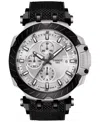 Tissot Men's Swiss Automatic Chronograph T-race Black Rubber Strap Watch 48.8mm In Black