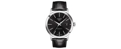 Tissot Men's Swiss Automatic Classic Dream Black Leather Strap Watch 42mm