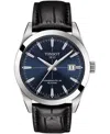 Tissot Gentleman Leather Strap Watch, 40mm In Blue