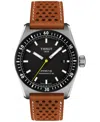 Tissot Men's Swiss Automatic Pr516 Powermatic 80 Brown Perforated Leather Strap Watch 38mm In No Color