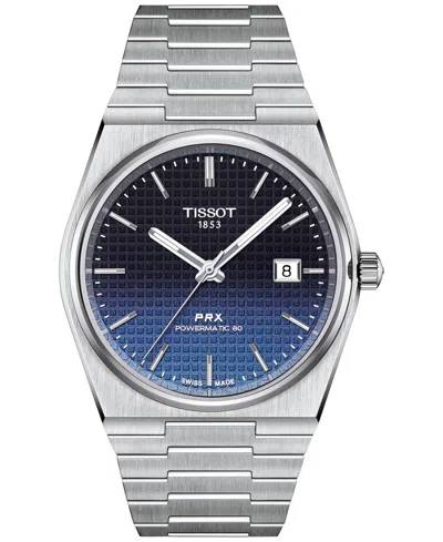 Tissot Men's Swiss Automatic Prx Powermatic 80 Stainless Steel Bracelet Watch 40mm In No Color