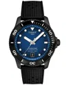 Tissot Men's Swiss Automatic Seastar 1000 Powermatic 80 Black Synthetic Strap Watch 40mm In No Color