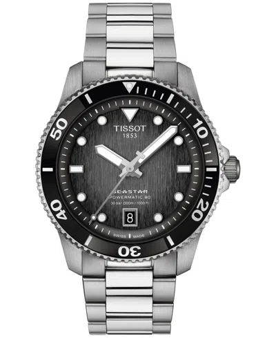 Tissot Men's Swiss Automatic Seastar 1000 Powermatic 80 Stainless Steel Bracelet Watch 40mm In No Color