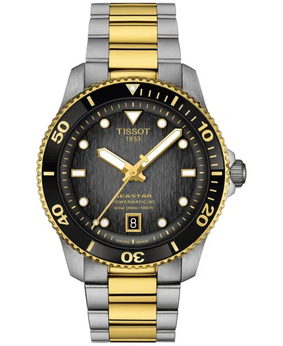 Tissot Men's Swiss Automatic Seastar 1000 Powermatic 80 Two-tone Stainless Steel Bracelet Watch 40mm In No Color