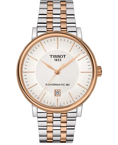 TISSOT MEN'S SWISS AUTOMATIC T-CLASSIC CARSON POWERMATIC 80 TWO-TONE STAINLESS STEEL BRACELET WATCH 40MM