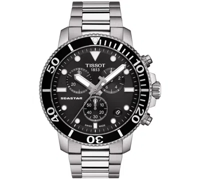 Tissot Men's Swiss Chronograph Seastar 1000 Stainless Steel Bracelet Diver Watch 45.5mm In No Color