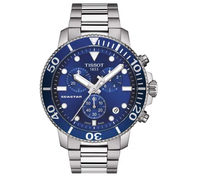 Tissot Men's Swiss Chronograph Seastar 1000 Stainless Steel Bracelet Diver Watch 45.5mm In No Color