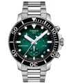 Tissot Seastar 1000 Chronograph Mesh Bracelet Watch, 45.5mm In Green Gradient