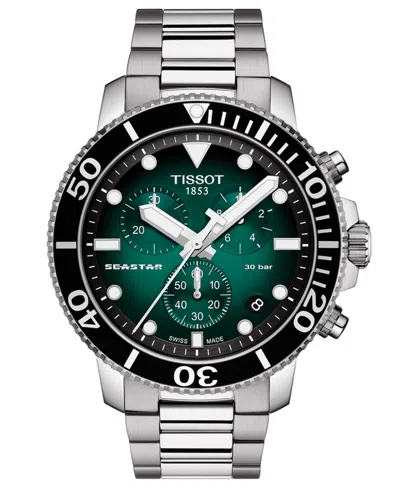 TISSOT MEN'S SWISS CHRONOGRAPH SEASTAR 1000 STAINLESS STEEL BRACELET WATCH 46MM