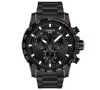 Tissot Men's Swiss Chronograph Supersport Black Stainless Steel Bracelet Watch 45.5mm In Black