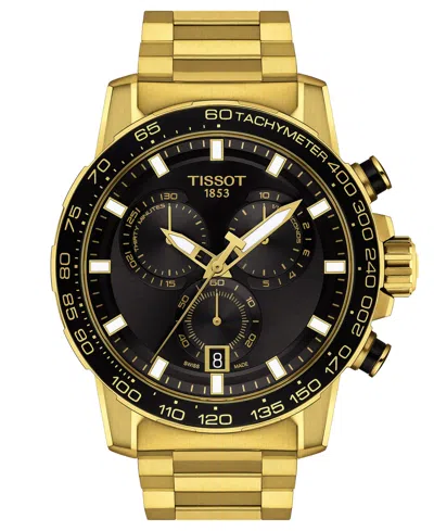 TISSOT MEN'S SWISS CHRONOGRAPH SUPERSPORT GTS GOLD PVD STAINLESS STEEL BRACELET WATCH 46MM