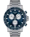 Tissot Men's Swiss Chronograph Supersport Stainless Steel Bracelet Watch 46mm In Grey
