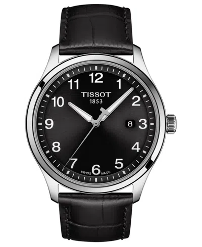 Tissot Men's Swiss Gent Xl Black Leather Strap Watch 42mm