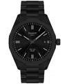 Tissot Men's Swiss Prc 100 Solar Quartz Black-tone Stainless Steel Bracelet Watch 39mm In Bracelet,steel,black