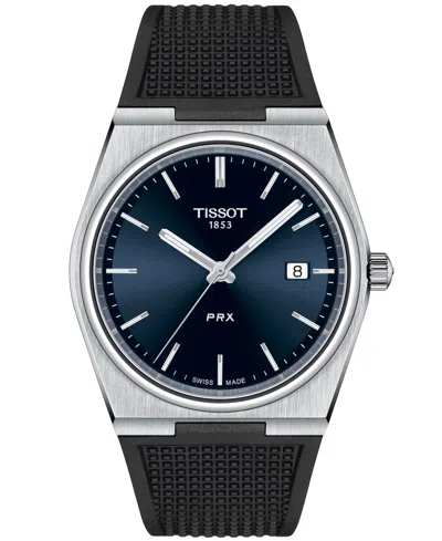 TISSOT MEN'S SWISS PRX BLACK RUBBER STRAP WATCH 40MM