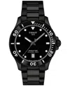 Tissot Men's Swiss Seastar 1000 Black Pvd Stainless Steel Bracelet Watch 40mm