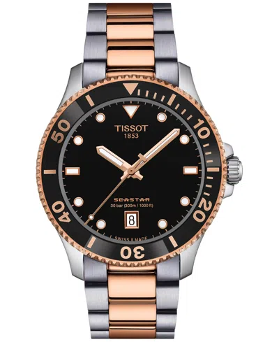 TISSOT MEN'S SWISS SEASTAR 1000 TWO-TONE STAINLESS STEEL BRACELET WATCH 40MM