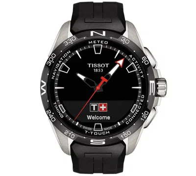 Tissot Men's Swiss T-touch Connect Solar Black Rubber Strap Smart Watch 48mm