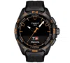 Tissot Men's Swiss T-touch Connect Solar Black Rubber Strap Smart Watch 48mm In Black