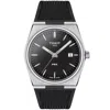 Tissot Men's Swiss Prx Black Rubber Strap Watch 40mm In Black