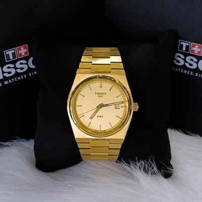 Pre-owned Tissot Men  Classic Prx/316l Champagne Dial Watch T137.410.33.021.00 (40mm)