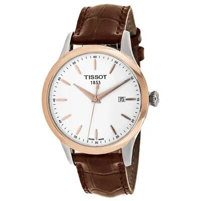 Pre-owned Tissot Mens Classic White Dial Watch - T9124104601100
