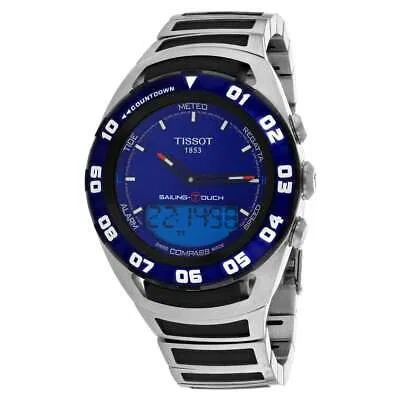 Pre-owned Tissot Mens Sailing Touch Blue Dial Watch - T0564202104100