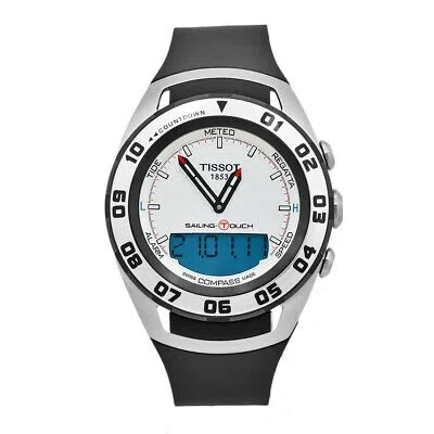 Pre-owned Tissot Mens Sailing Touch Silver Dial Watch - T0564202703100