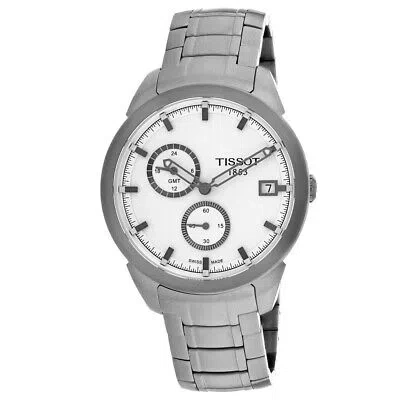 Pre-owned Tissot Mens Titanium White Dial Watch - T0694394403100
