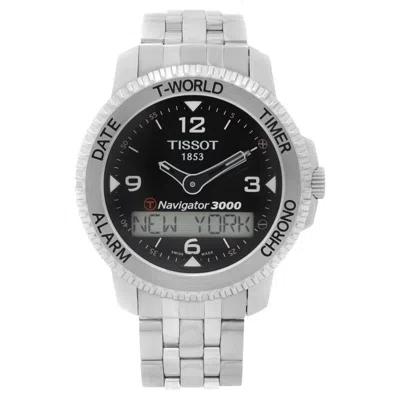 Pre-owned Tissot Navigator 3000 Steel Black Dial Mens Quartz Watch T96.1.488.52