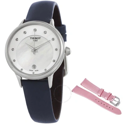 Tissot Odaci-t Quartz Diamond White Mother Of Pearl Dial Ladies Watch T133.210.16.116.00 In Blue / Mop / Mother Of Pearl / White