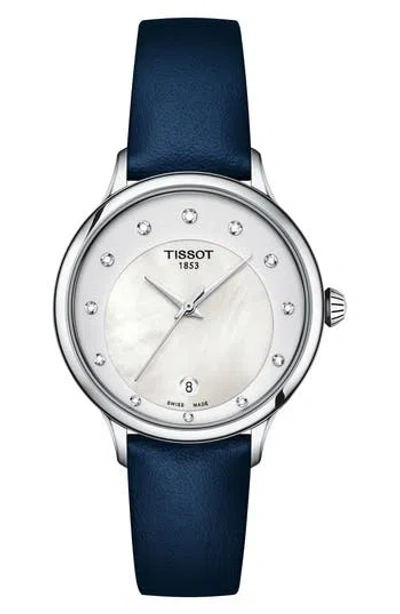 Tissot Odaci-t Leather Strap Watch, 33mm In Green