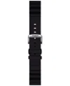 Tissot Official Interchangeable Black Silicone Watch Strap In Black