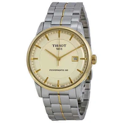 Pre-owned Tissot Powermatic 80 Ivory Dial Men's Watch T0864072226100